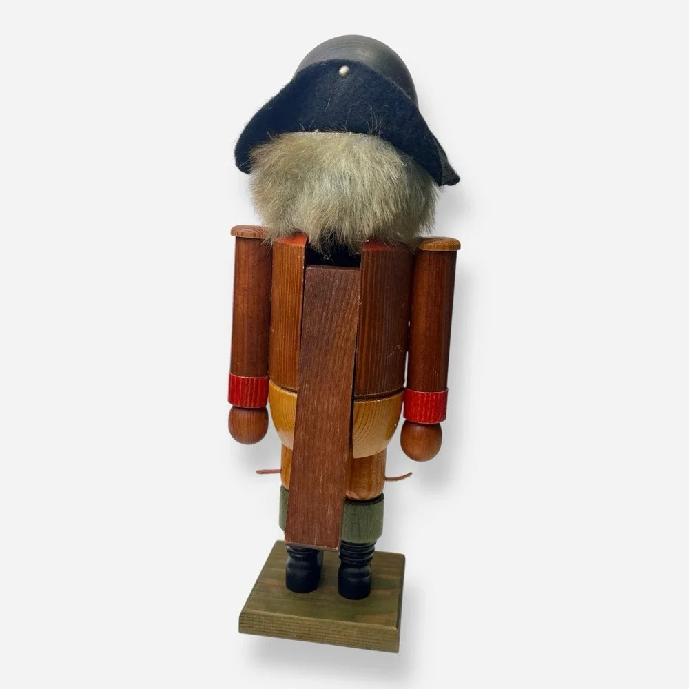 Vintage‎ Erzgebirge Nutcracker Pirate German Musket Gold Bag Wood Eye Patch 13